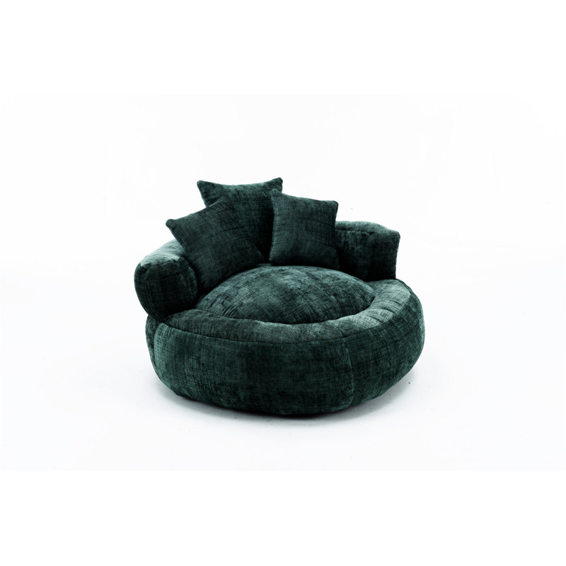 Foam Bean Bag Chairs For Adults/Teens With Filling, Green Chenille