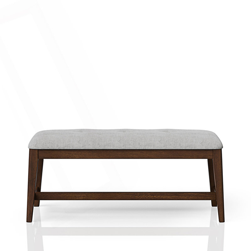 Modern Backless Upholstered Dining Bench, Mid-Century Seating