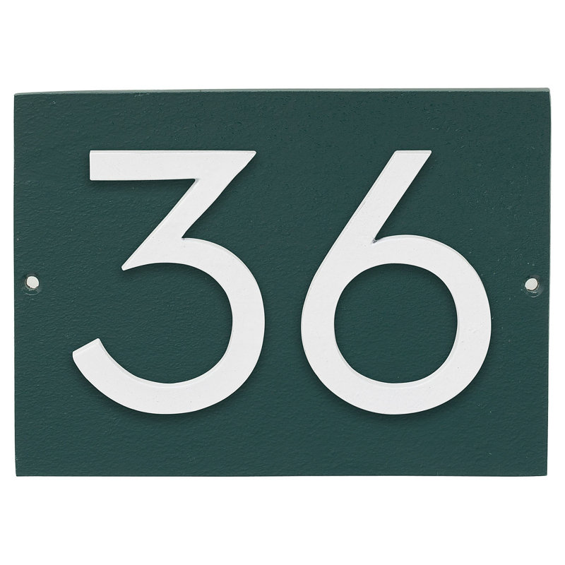 Rectangle Wall Plaque, Hunter Green/White, Yes