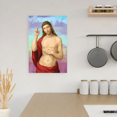 Sacred Geometric Christ Abstract Geometric Modern Wall Art Print 1 Piece Wrapped Canvas Wall Art