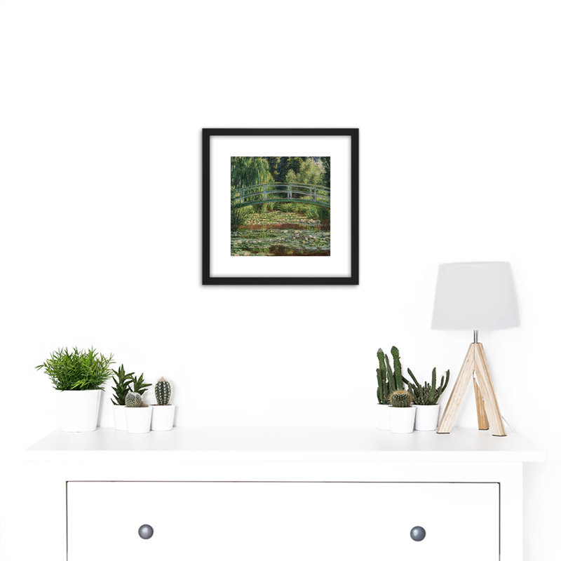 Monet Japanese Footbridge Water Lily by Claude Monet - Single Picture Frame Painting