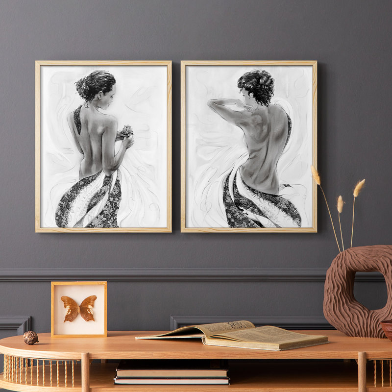 Solitude S croquis I - impression encadrée de qualité supérieure - prête à être accrochée - aucun clou requis - aucun clou requis