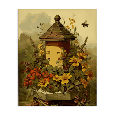 «Bees & Floral Architecture» par Lil 'Rue, reproduction d'art sur toile tendue