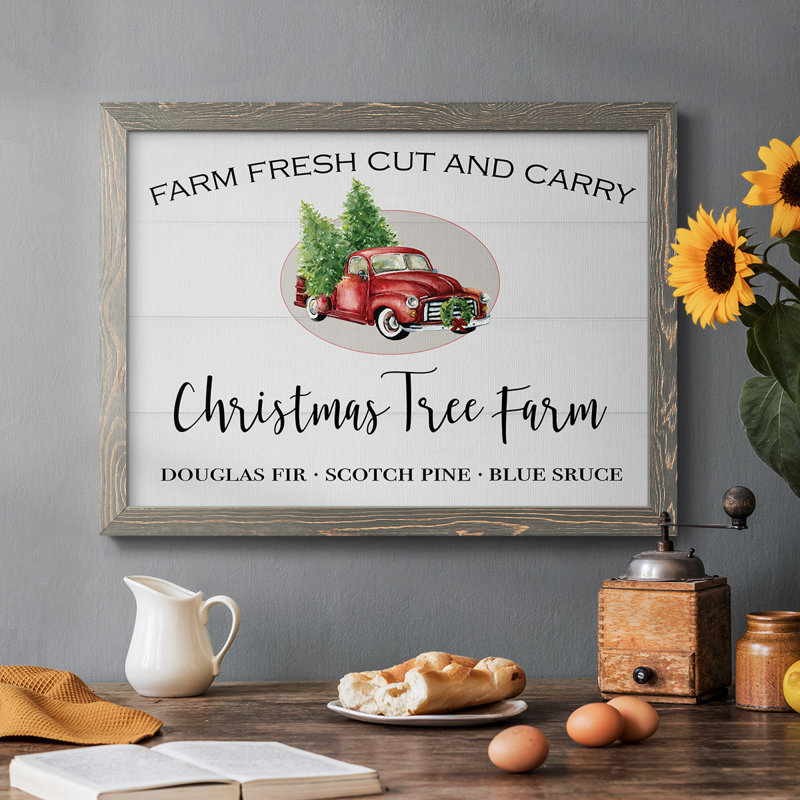 Christmas Tree Farm, reproduction d'art sur toile, Gris, H 28 po x l 42 po x P 1,5 po