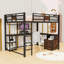 Queen Size Loft Bed With Built-In Desk And Storage Drawers And Shelves-1331855009