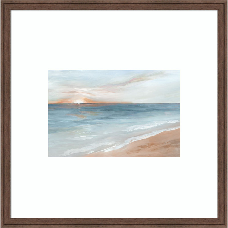 «Serene Sunrise over Calm Waters» par Ian C, reproduction d'art encadrée sur bois