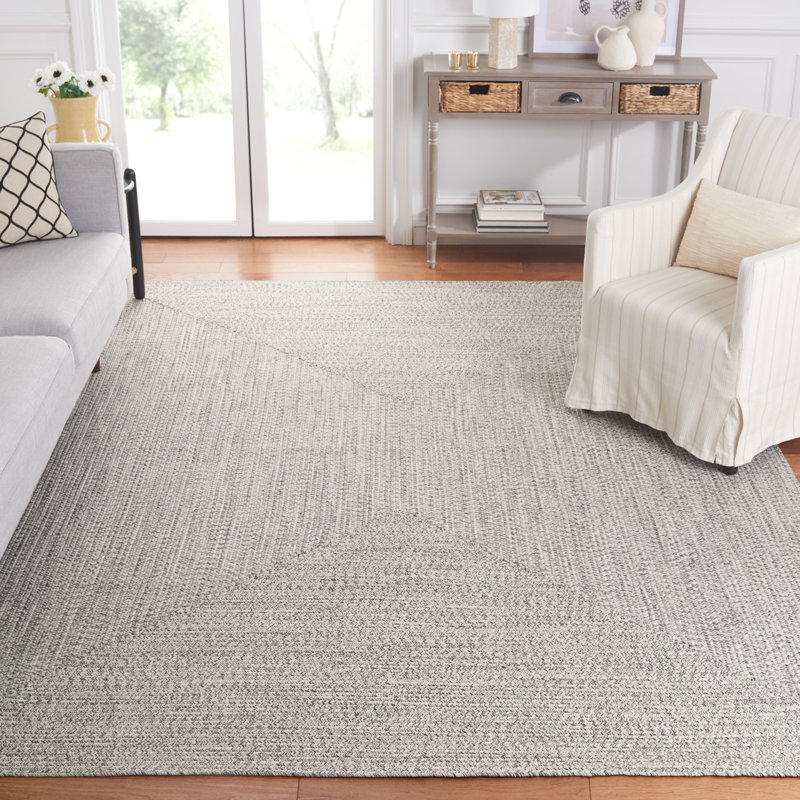 Kar Hand Woven Performance Machine Washable Rug, Rectangle 8' x 10', Gray/Ivory