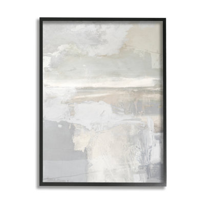 Peinture abstraite discrète encadrée sur bois