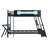 Twin-Size Gaming Bunk Bed with 2 Built-In Desks, USB Ports & Pegboard Organizer — Cloud Blue-1036403145