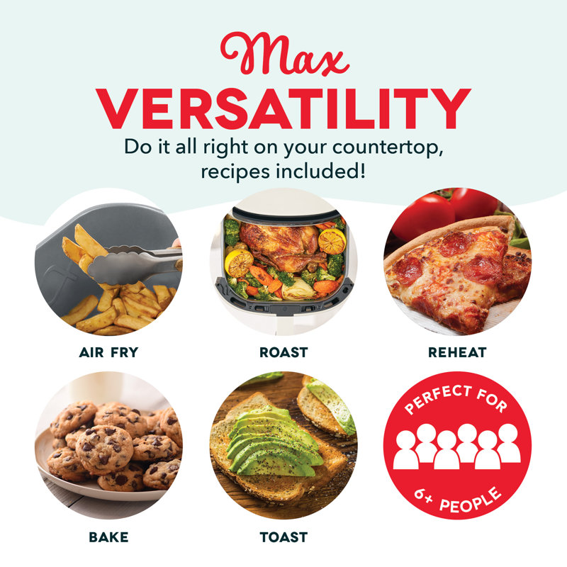 Tasti-Crisp Max Pro 8QT Air Fryer, Cream