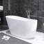 Baignoire de trempage autoportante en acrylique 55 po avec drain chromé et trop-plein à fente classique