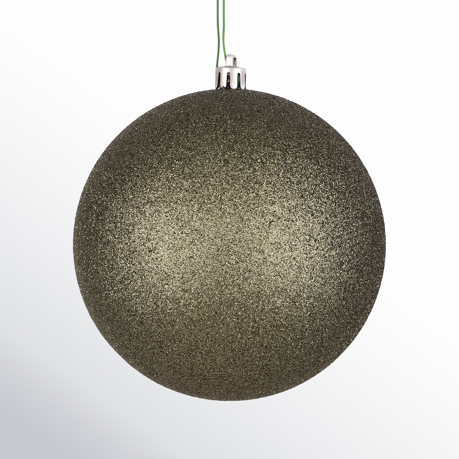 Shatterproof Bauble, 2.75" H x 2.75" W x 2.75" D, Limestone Glitter
