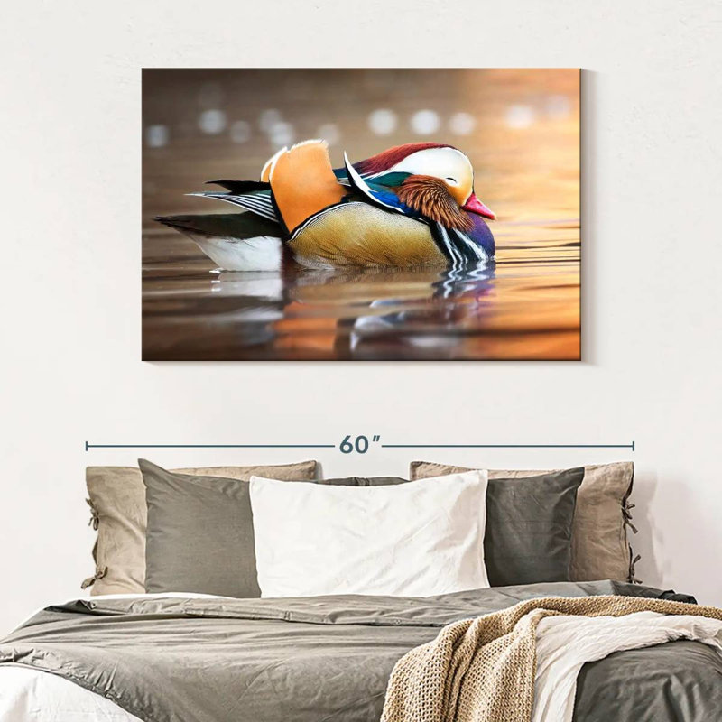 Crowle - adorable canard mandarin, H 32 po x l 48 po
