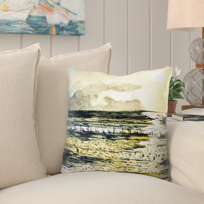 Coussin watercolour Kayson, Microsuède, Intérieur
