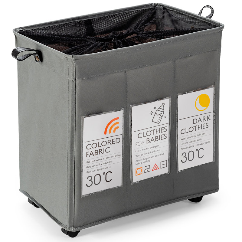 Fabric Rolling Laundry Sorter with Handles