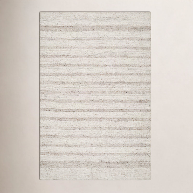 Alice Striped Hand Tufted Wool Area Rug in Brown, Rectangle 9' x 12'