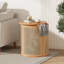Table d'appoint en caoutchouc et bois massif, couleur naturelle
