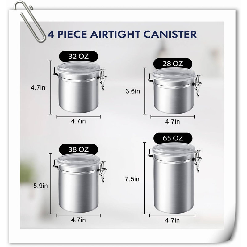 Dollene Stainless Steel Food Storage Container - Set of Containers and Lids