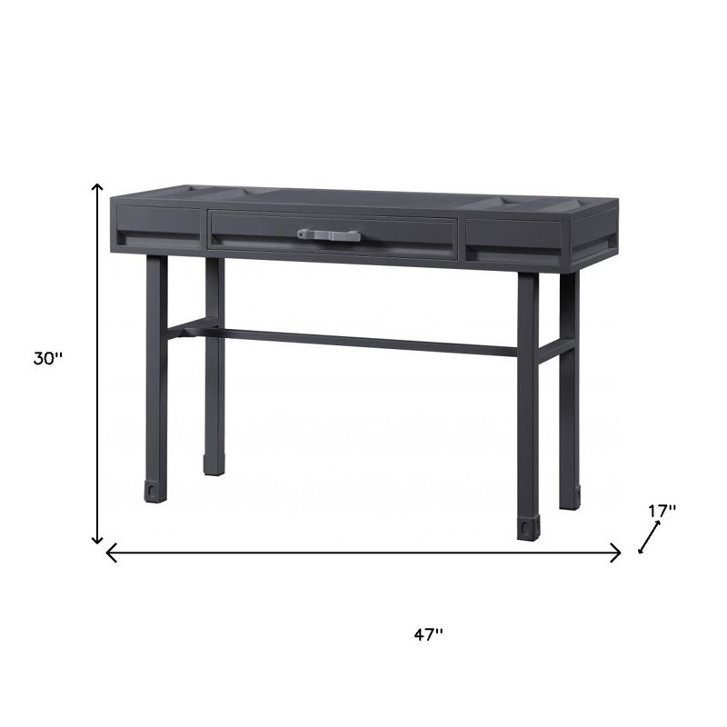 Table de coiffeuse 47 po en fer et bois bronze industriel