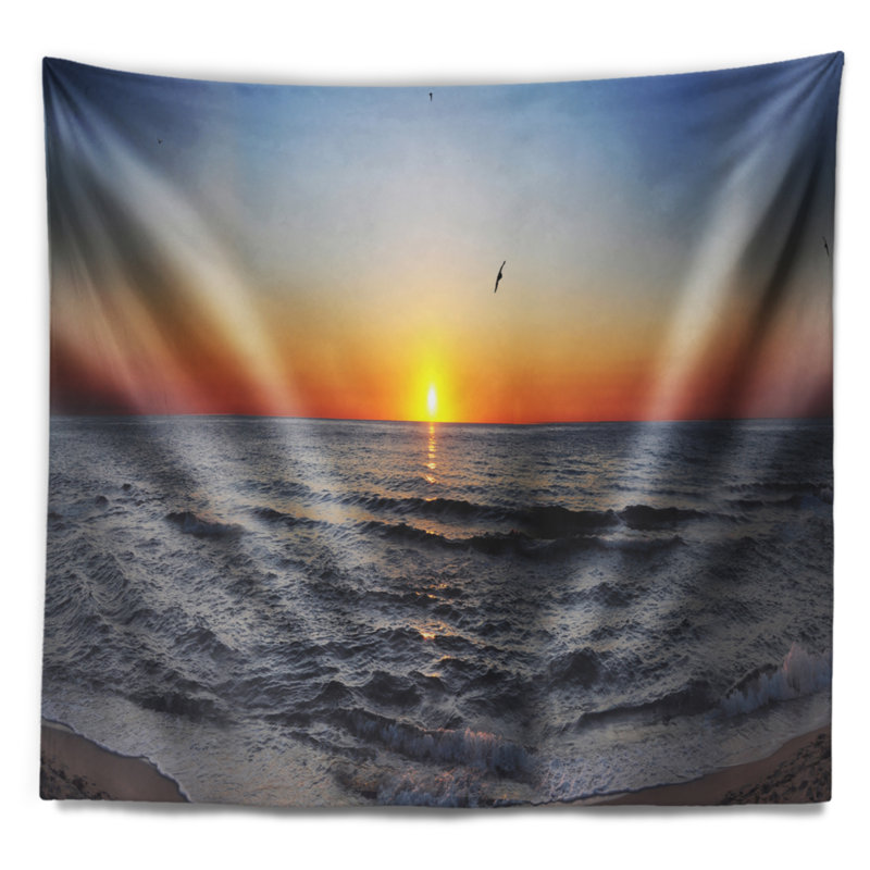 Photographie sunrise at sea panorama tapisserie, H 50 po x l 60 po