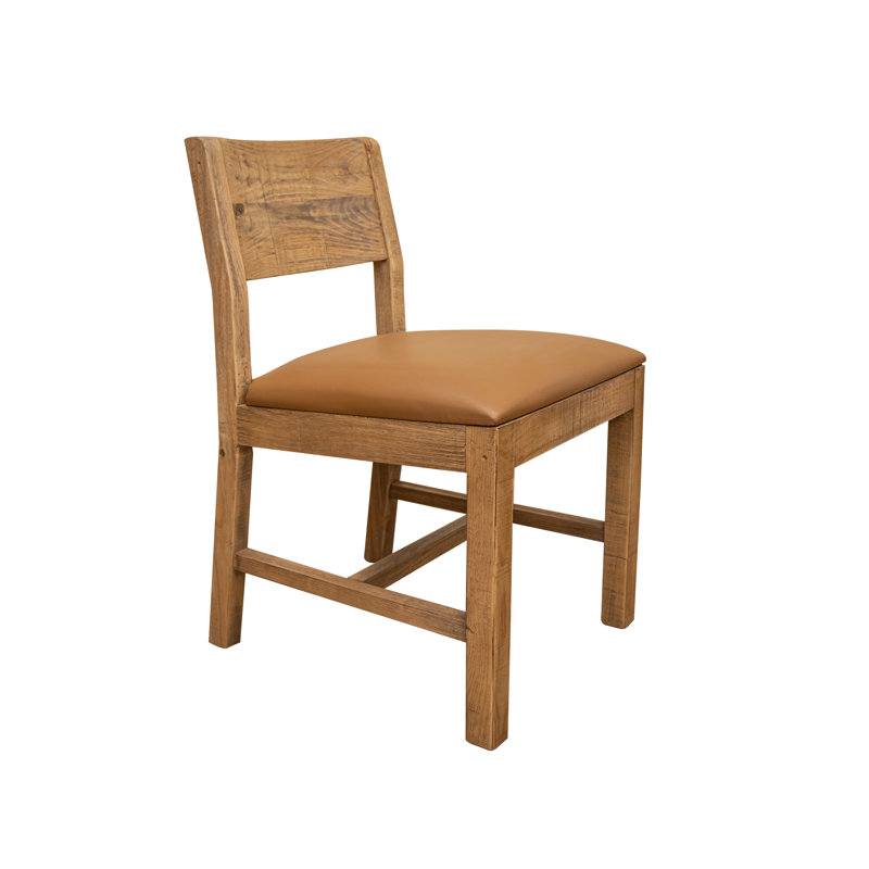 Chaise en bois massif avec assise rembourrée Tulum