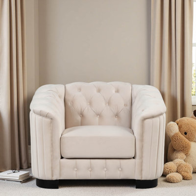Canapé d'appoint rembourré en velours de 41,5 po, fauteuil simple moderne avec coussin de siège épais et amovible, canapé simple moderne pour le salon, la chambre à coucher ou un petit espace
