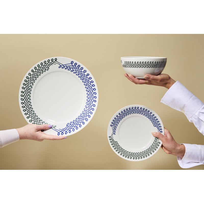 Ribbon Handmade Porcelain Dinner Plate