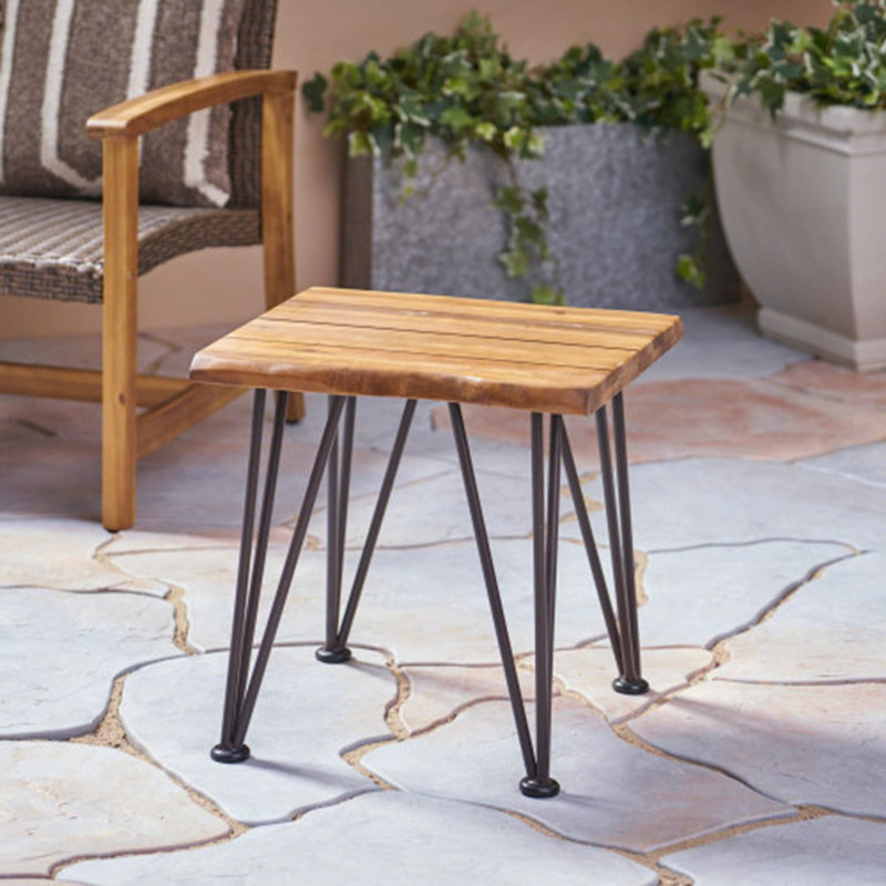 Table d'appoint en bois et métal Zion