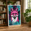 Magenta Fox Head Modern 1 Piece Wrapped Canvas Wall Art-197599582-197599583