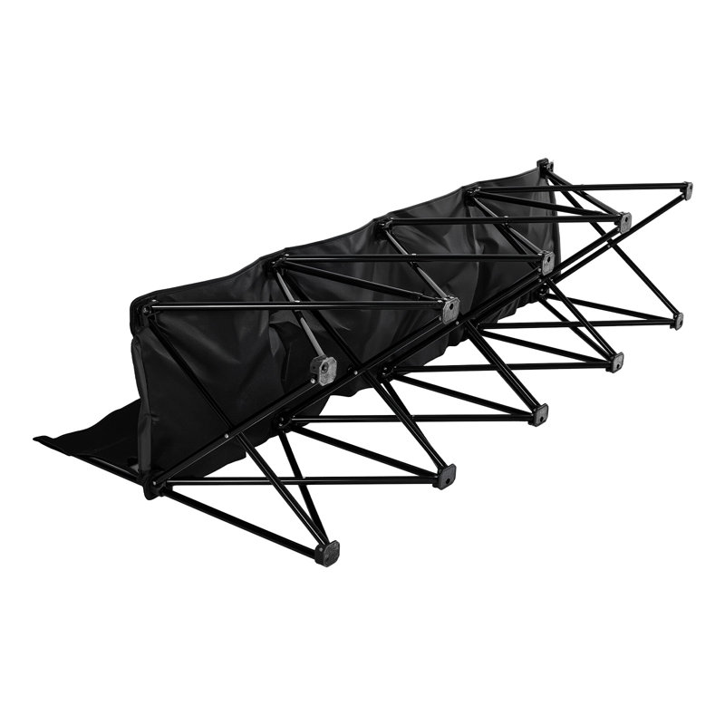 Portable Folding Bench, 4 Seat Foldable Soccer Bench with Side Pockets and Carrying Bag, Lightweight Sideline Seating with Back Rest for Football, Baseball, Camping, Outdoor Events, Black