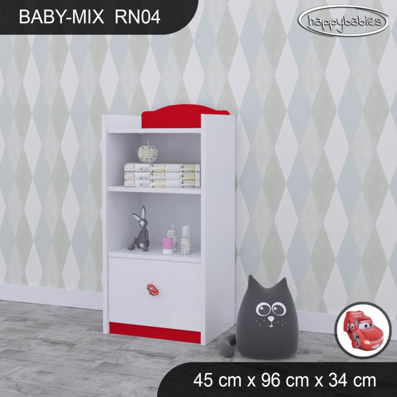 96cm H Kids Cube, 96cm H x 45cm W x 34cm D, White/Red