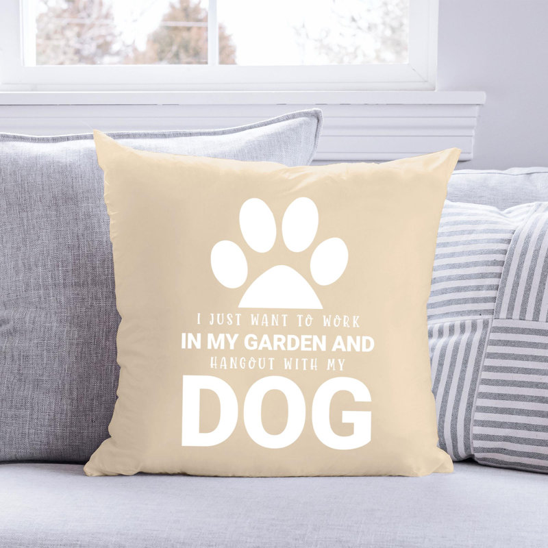 Citation amusante «Garden Lover» 830 - Coussin décoratif inclus, H 18 po x l 18 po