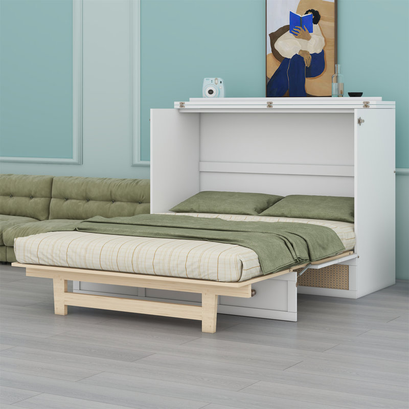 Lit escamotable avec grands tiroirs Murphy, Blanc