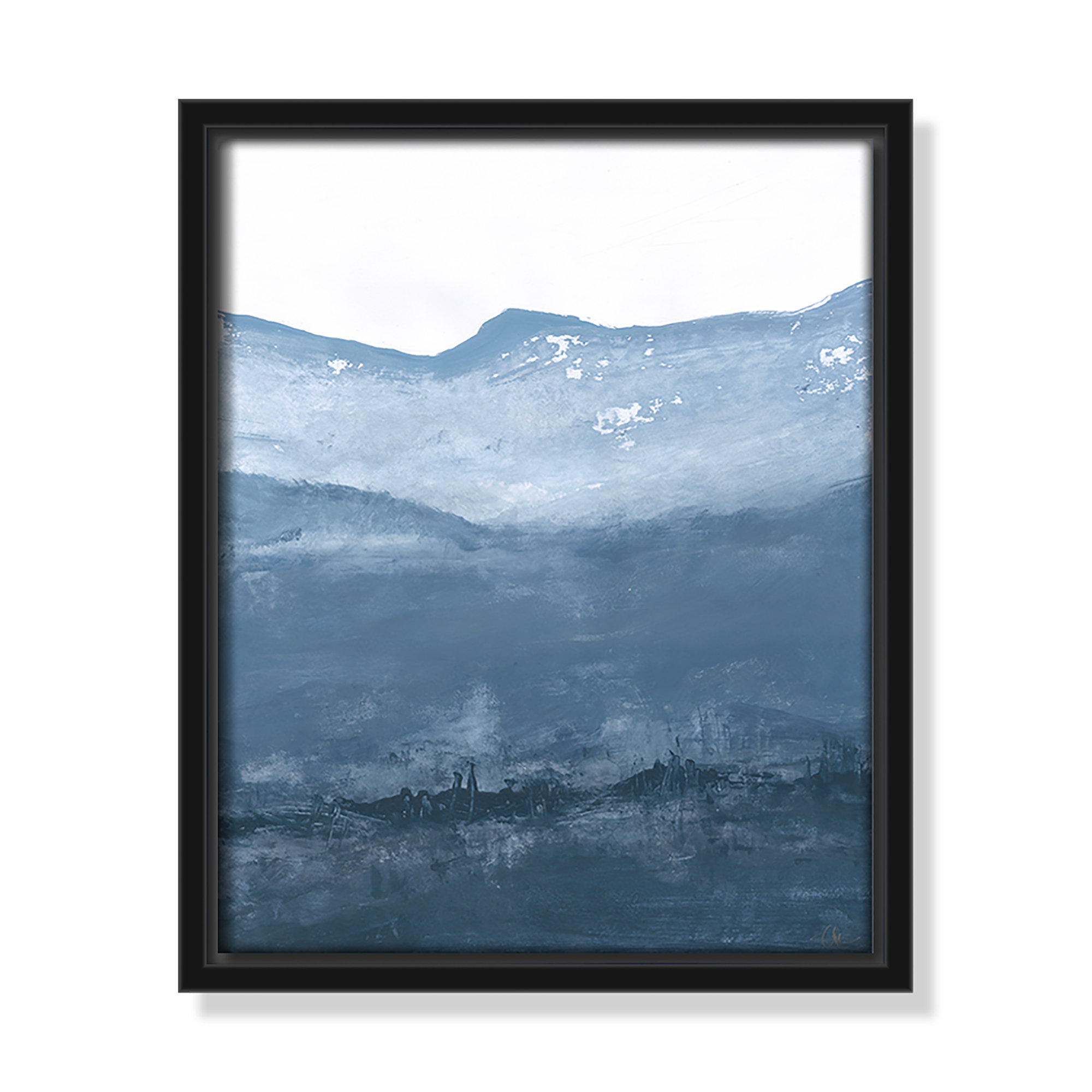 Into the Blue Horizon 1 by Filippo Ioco - Floater Frame Print on Canvas, 11.5" H x 9.5" W, Black