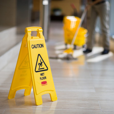 Panneau d'avertissement de sécurité pour plancher mouillé