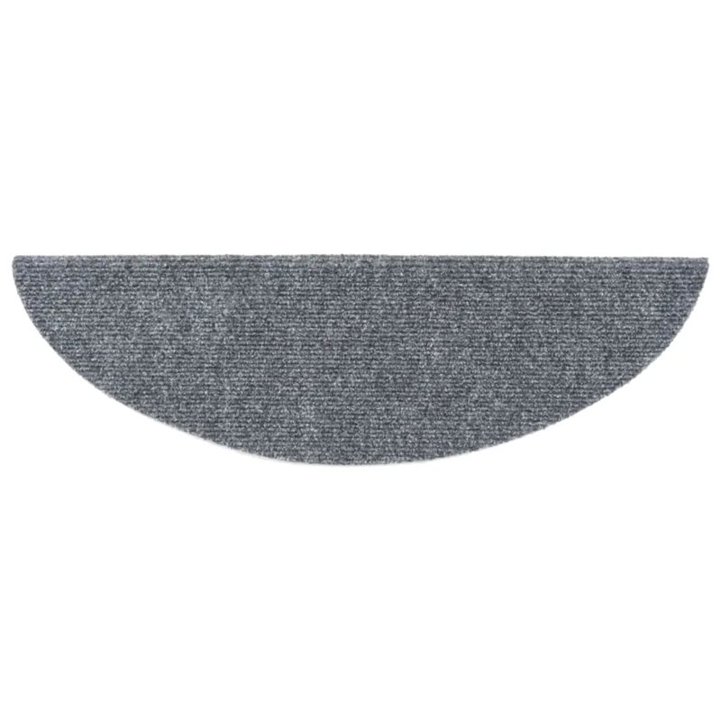 Ocracoke Non-Slip Grey Stair Tread, Semi-Circle 17cm x 56cm