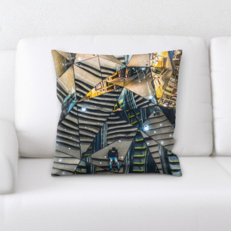 Geometric Microsuede Throw Pillow