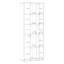 Scandi Style Display Cabinet with 3 Doors, Slatted Details, Living Room, Engineered Wood, Warm Oak Decor/Beige, 74 cm W x 200.1 cm H x 41.5 cm D
