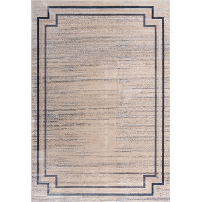 Tapis contemporain Araceli de couleur grise