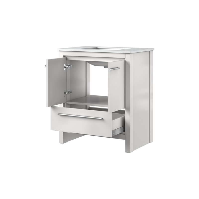 White Bath Vanity 30 In. W X 20 In. D, With White Quartz Top, 30"