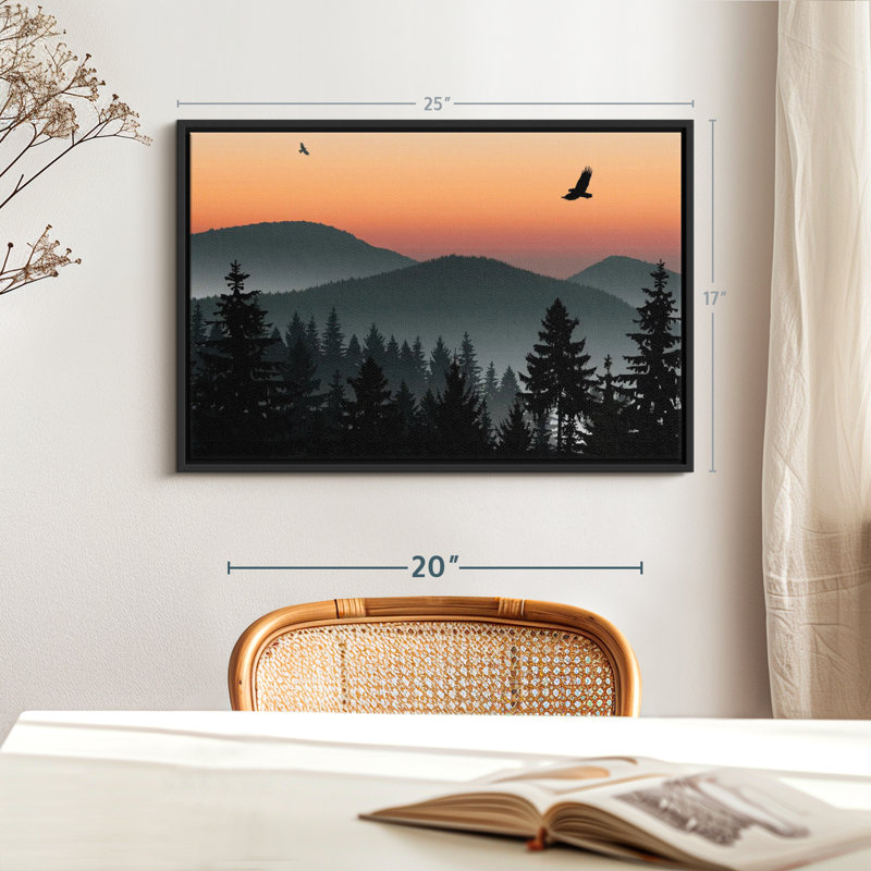Nature "Misty Mountain Eagles", reproduction sur toile, H 17 po x l 25 po