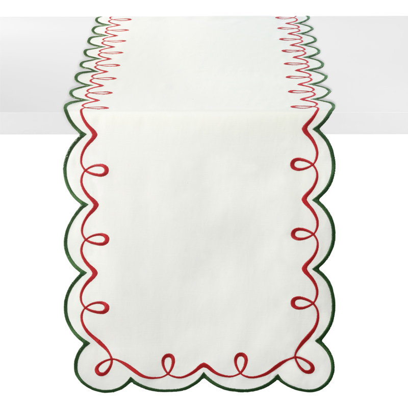 Ribbon Twirl Table Runnner, Red