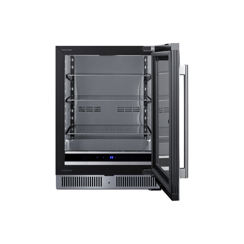 Summit Appiance 24" Wide Built-In Shallow-depth Beverage Center, Right Handed