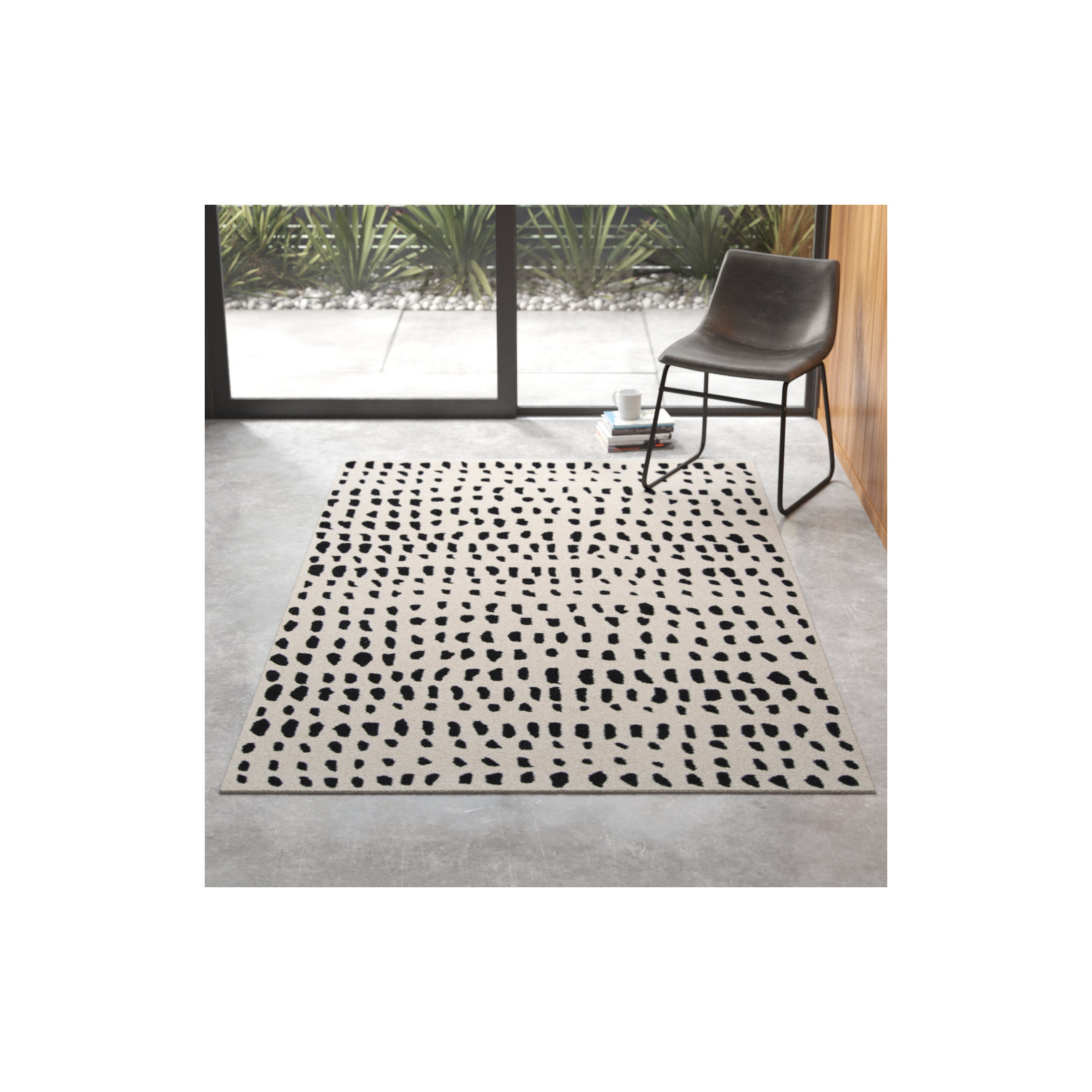 Dey Handmade Wool Off-White Rug, Rectangle 5' x 8'