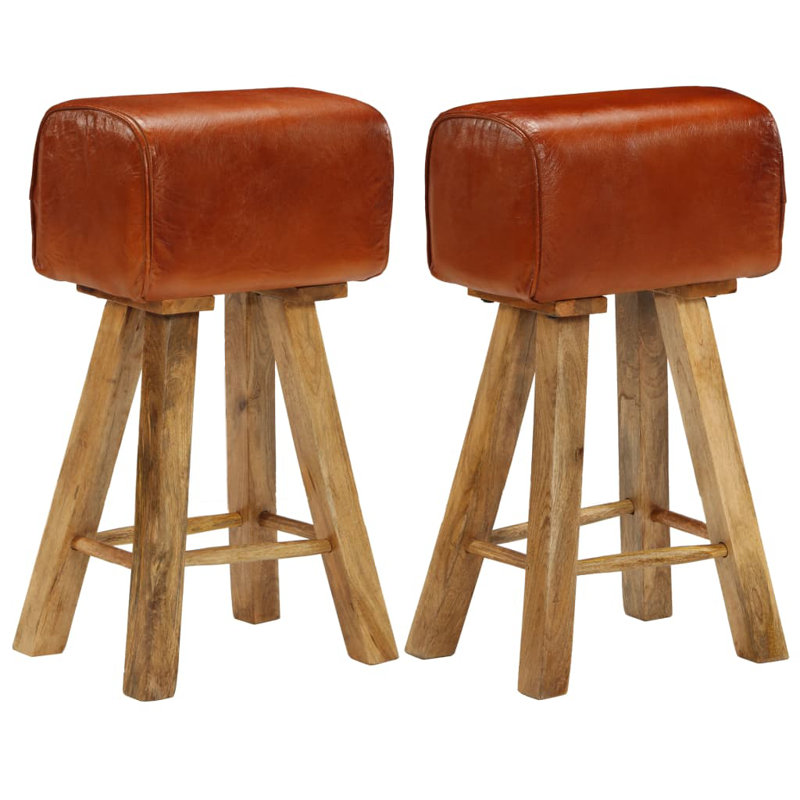 Funes Upholstered Counter Stool with Solid Wood Frame