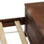 Grand lit de style campagnard avec tête de lit et banc de rangement avec 2 grands tiroirs, lit en bois de pin avec cadre de lit renforcé