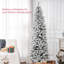 Arbre de Noël artificiel floqué avec base en acier, vert-448948340