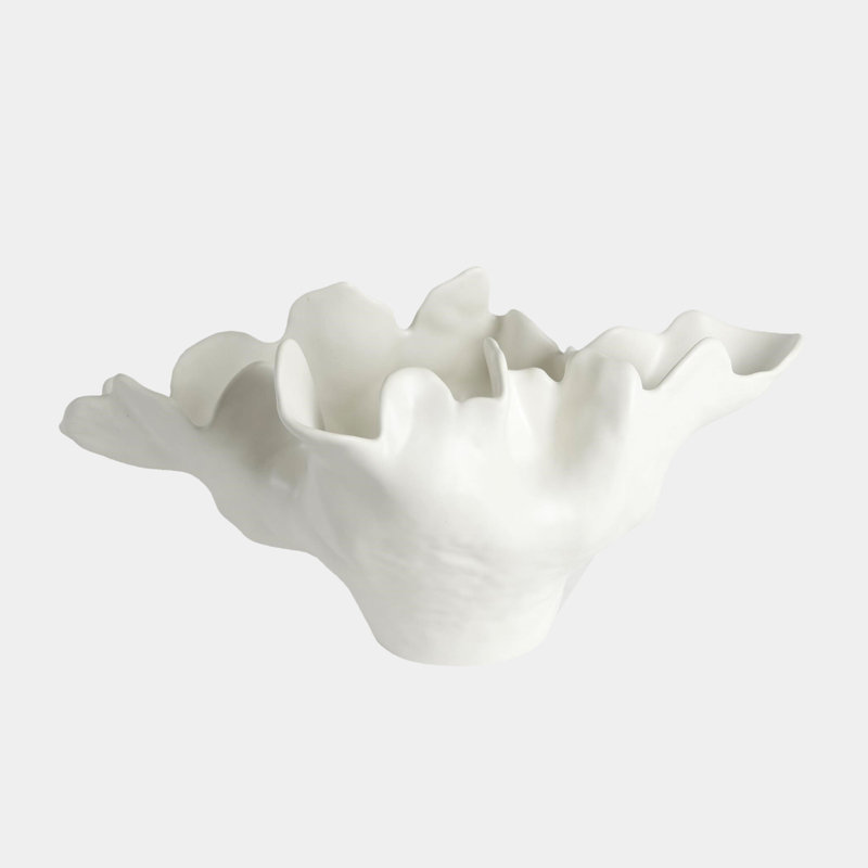 Meteor Bowl-Ivory, 7" H x 8" W x 13" D