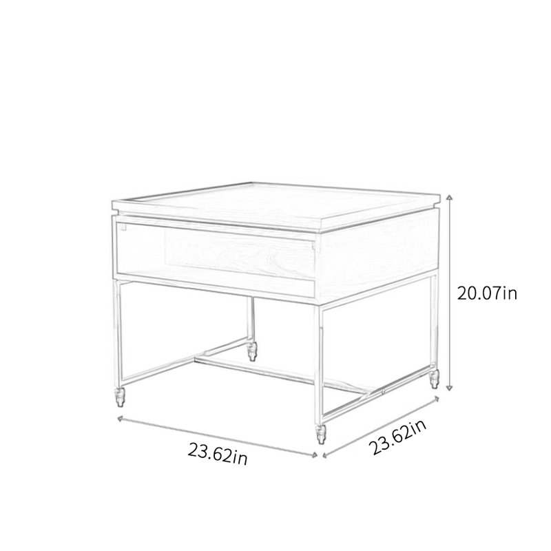 Table basse en bois massif au design rétro, Noir, noir, noir, noir