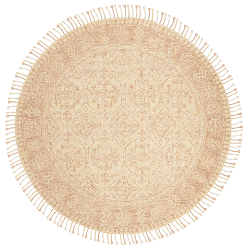 Vahakn Hand Tufted Wool Oriental Rug, Round 7'